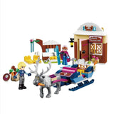 Elsa Anna Magical Ice Castle Model Building Blocks Cinderella Princess Castle Compatible Legoinglys Friends
