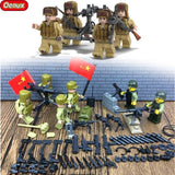 Oenux WW2 Series Mini Military Soldiers Figures Building Block World War 2 USA Soviet British Army Military Legoings Brick Toys