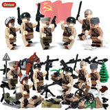 Oenux WW2 Series Mini Military Soldiers Figures Building Block World War 2 USA Soviet British Army Military Legoings Brick Toys