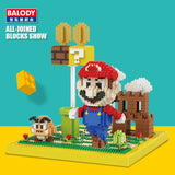 NO compatible legoed super Mario Bros micro Toys Cartoon Diamond mini micro Blocks Building Bricks Game kids toys children sets